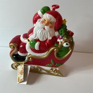 Cracker Barrel LED Santa In Sleigh Blow Mold Ornament NWT